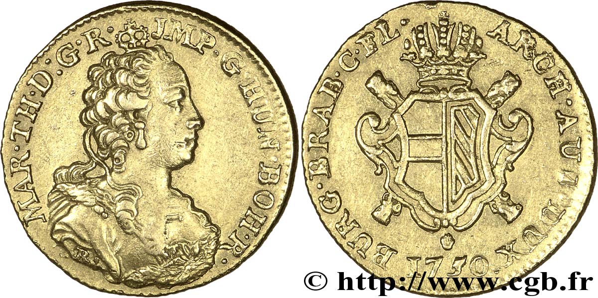 AUSTRIAN LOW COUNTRIES - DUCHY OF BRABANT - MARIE-THERESE Souverain d or, 2e type 1750 Anvers SS/fVZ
