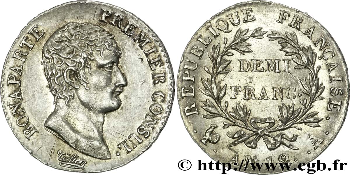 Demi-franc Bonaparte Premier Consul 1804 Paris F.173/2 VZ 