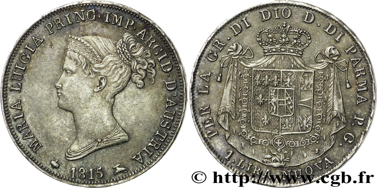 1 lira nuova 1815  Milan VG.2391  AU 