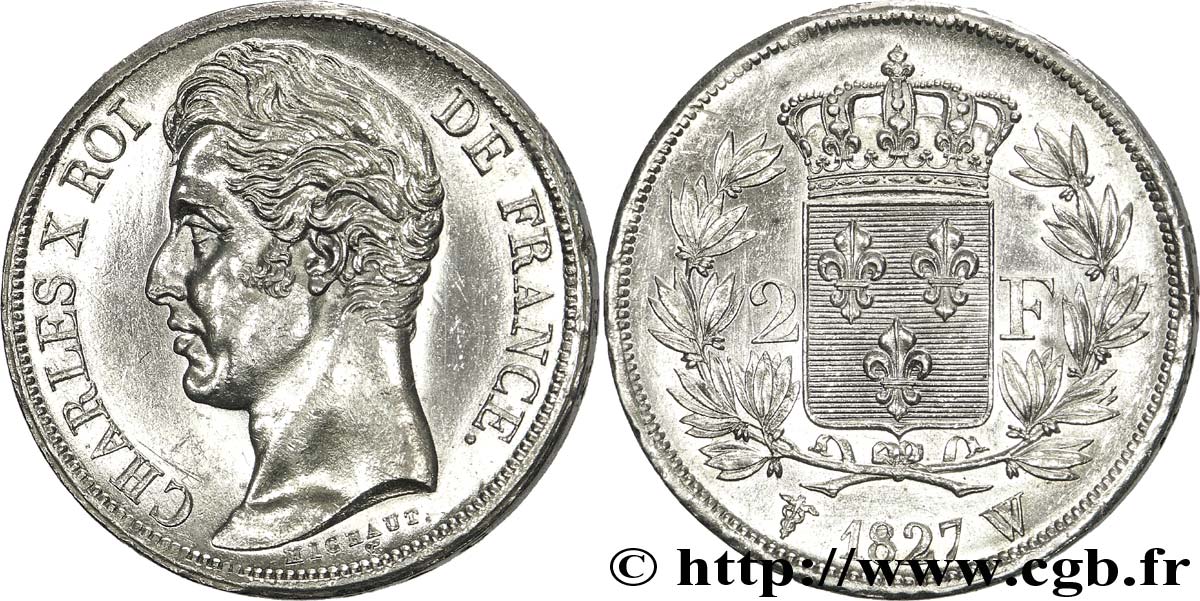 2 francs Charles X 1827 Lille F.258/35 AU 