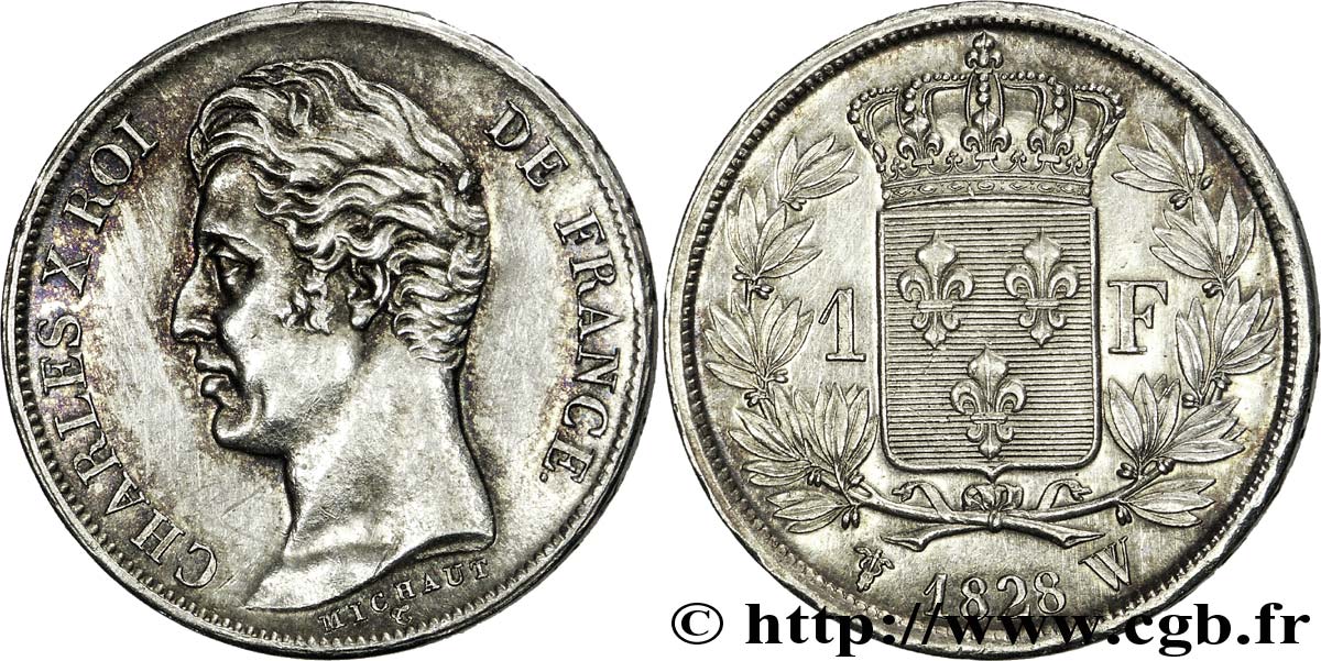 1 franc Charles X 1828 Lille F.207/48 AU 