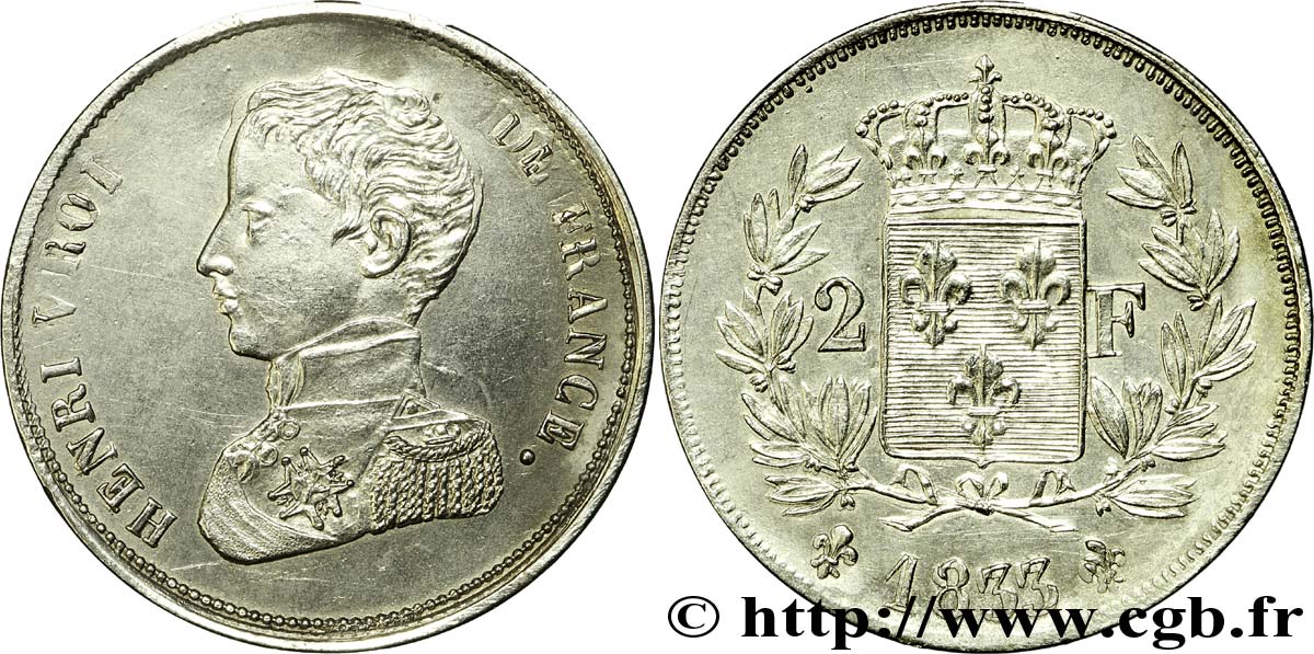 2 francs Henri V 1833  VG.2700 var MS 