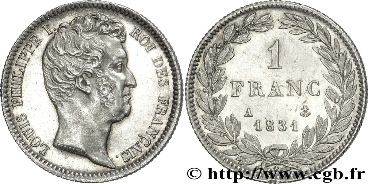 1 franc Louis-Philippe, tête nue 1831 Paris F.209/1 SUP 