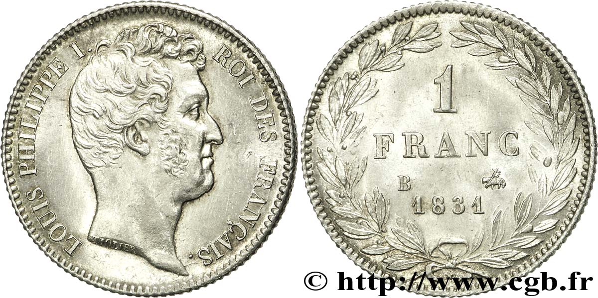 1 franc Louis-Philippe, tête nue 1831 Rouen F.209/2 SUP 