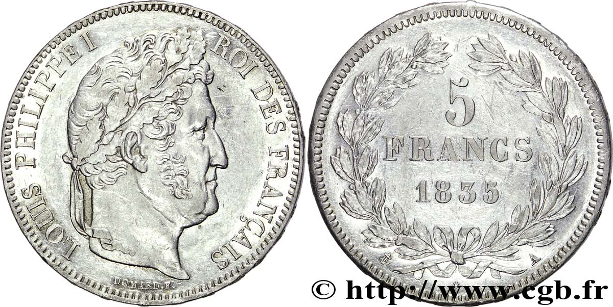 5 francs, IIe type Domard 1835 Paris F.324/42 AU 