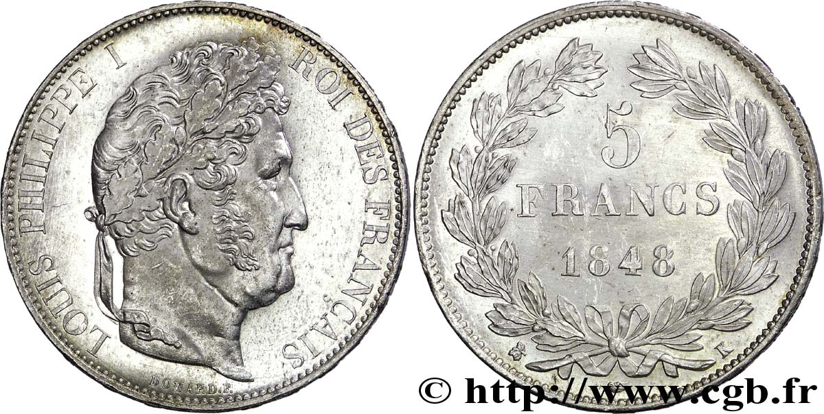 5 francs, IIIe type Domard 1848 Bordeaux F.325/19 SPL 