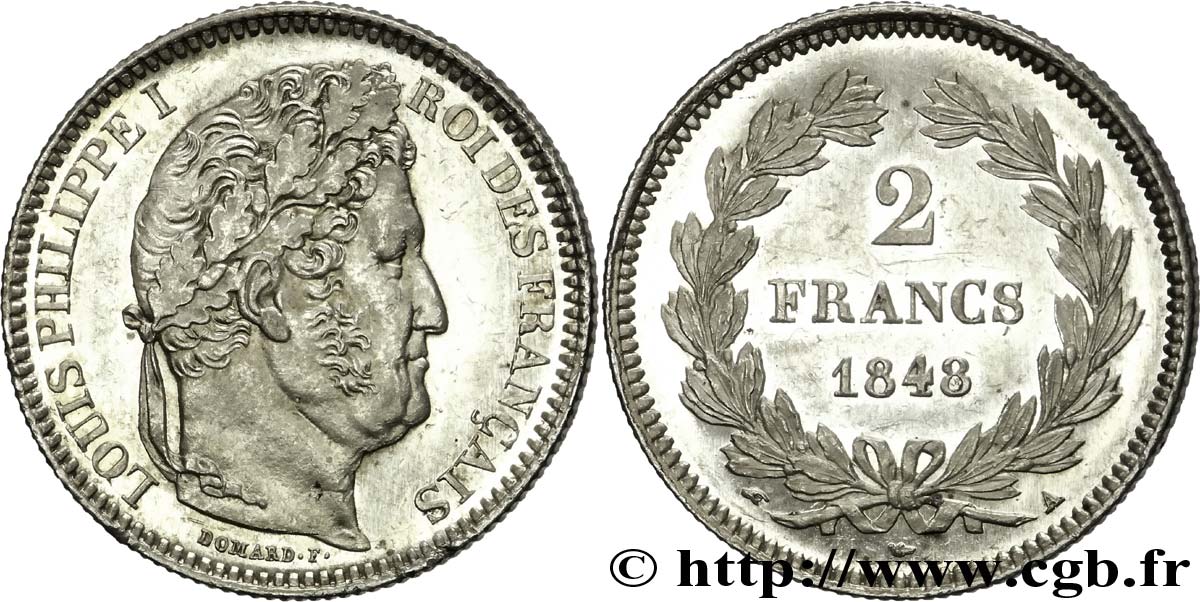 2 francs Louis-Philippe 1848 Paris F.260/115 AU 