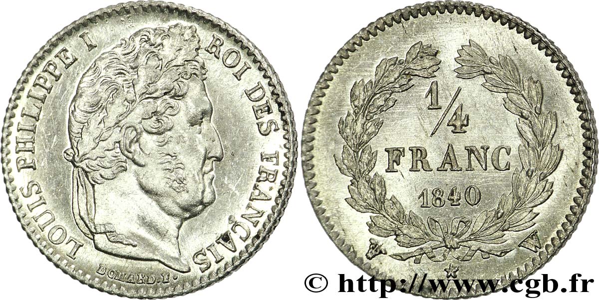 1/4 franc Louis-Philippe 1840 Lille F.166/84 SUP 