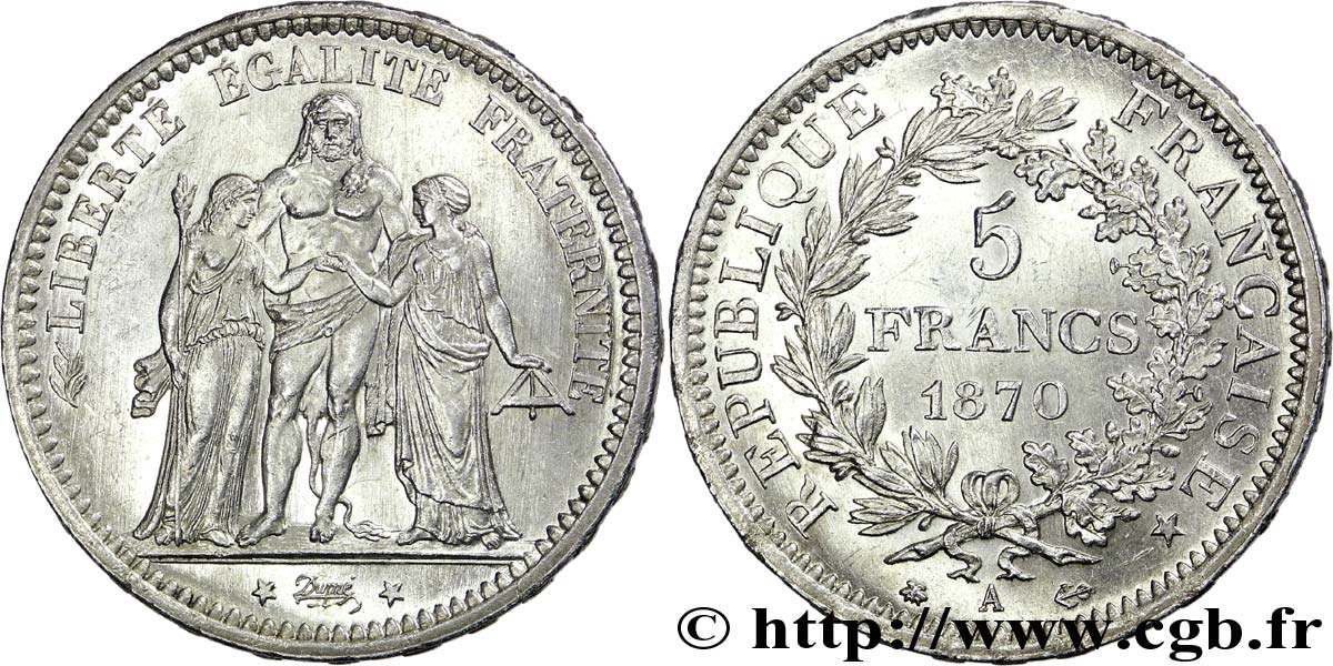 5 francs Hercule 1870 Paris F.334/1 SPL 