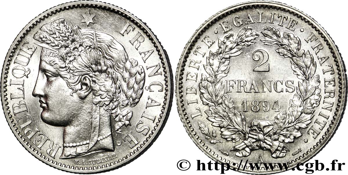 2 francs Cérès, avec légende 1894 Paris F.265/16 AU 