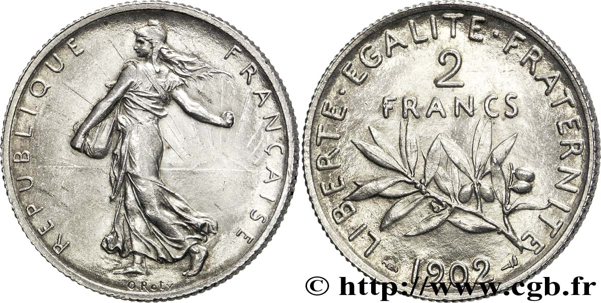 2 francs Semeuse 1902 Paris F.266/7 AU 
