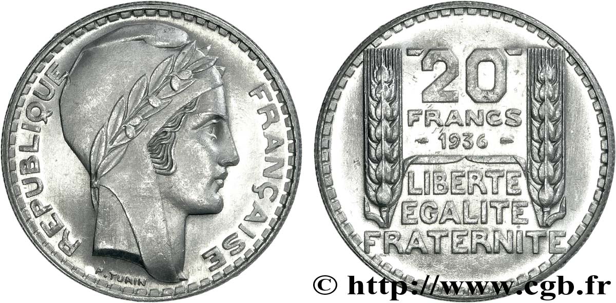 20 francs Turin 1936 Paris F.400/7 AU 