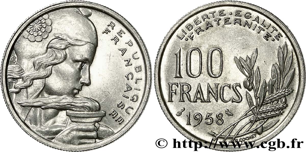100 francs Cochet, chouette 1958 Paris F.450/13 SPL 