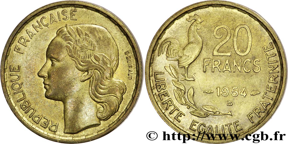 20 francs G. Guiraud 1954 Beaumont-le-Roger F.402/13 AU 