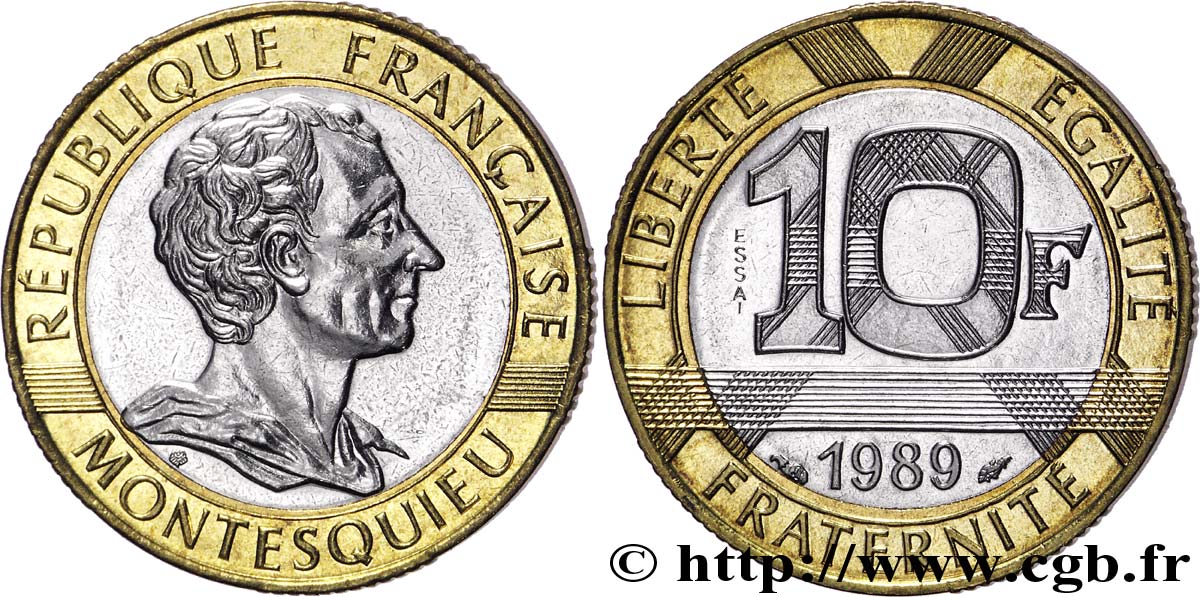 Essai de 10 francs Montesquieu 1989 Pessac F.376/1 SPL 