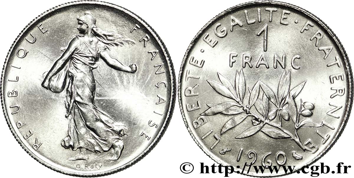 1 franc Semeuse, nickel 1960 Paris F.226/4 SPL 