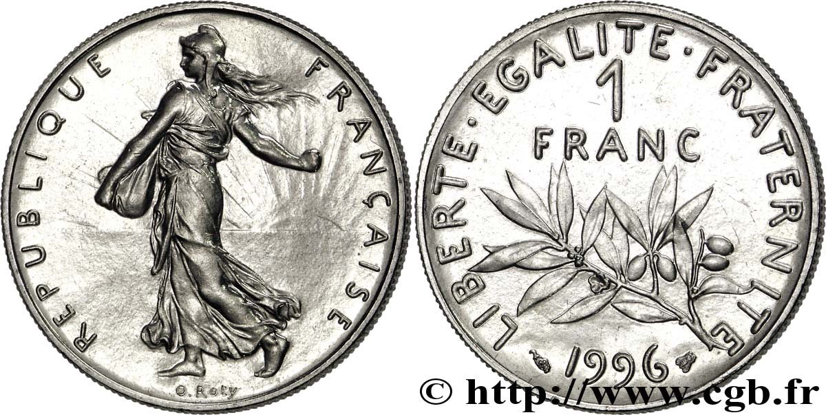 1 franc Semeuse, nickel, BU (Brillant Universel) 1996 Pessac F.226/44 MS 