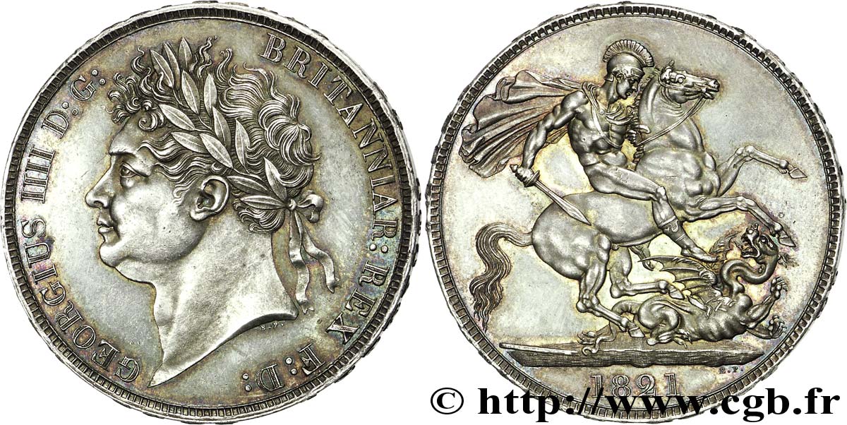 GREAT BRITAIN - GEORGE IV Crown (couronne) 1821 Londres MS 