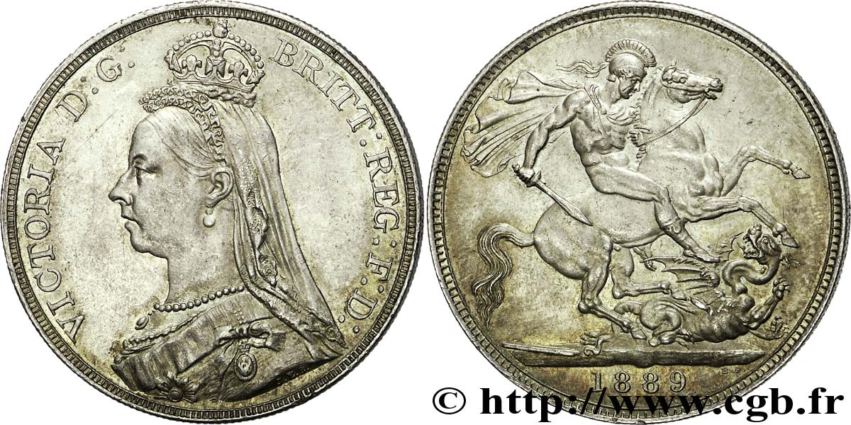 GROßBRITANNIEN - VICTORIA Crown (couronne),  Jubilee head  1889 Londres VZ 