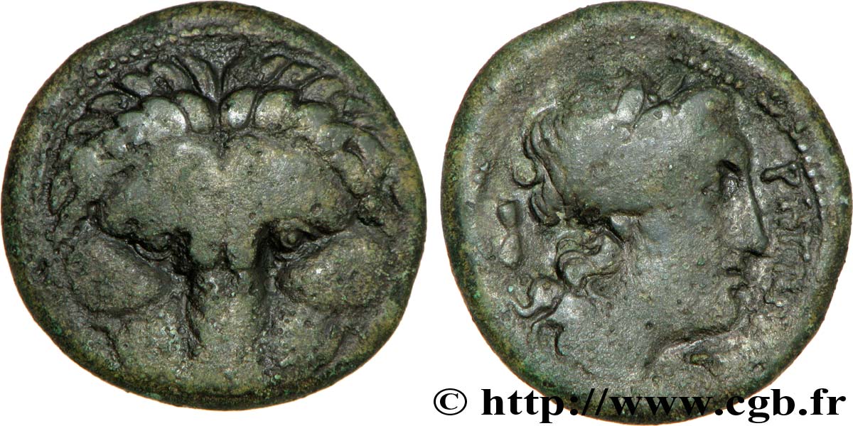 BRUTTIUM - REGGIO DI CALABRIA Obole ou demi-unité de bronze, (MB, Æ 20) XF/VF
