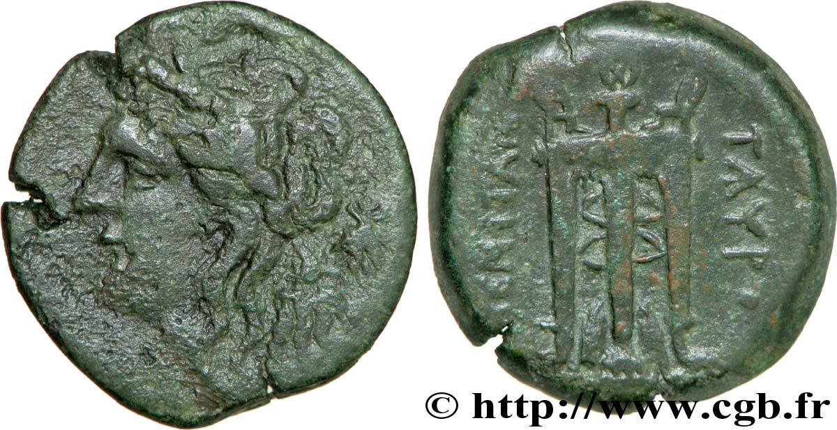 SICILIA - TAUROMENIUM Unité de bronze, (MB, Æ 26) BB