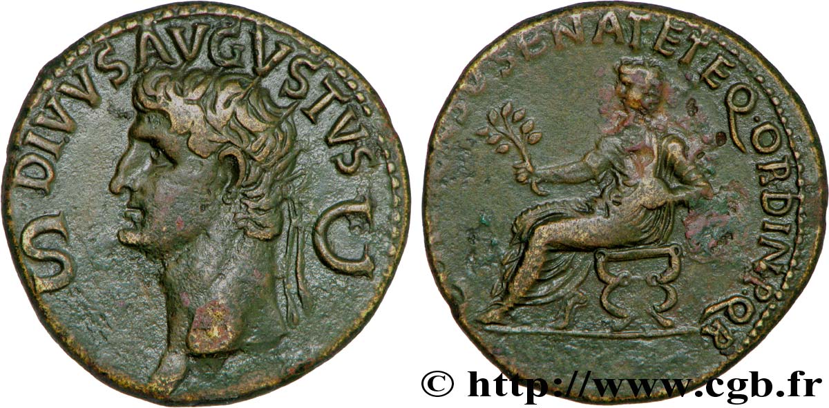 AUGUSTUS Dupondius, (MB, Æ 29 ) XF