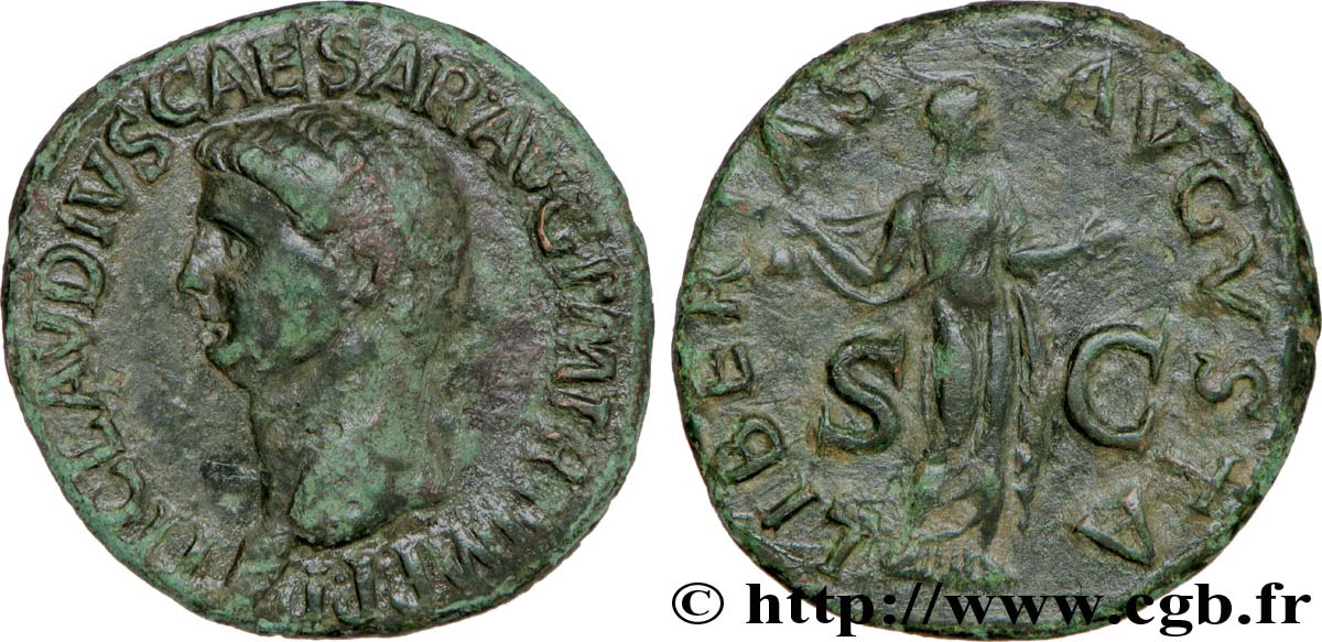 CLAUDIUS As, (MB, Æ 28) XF