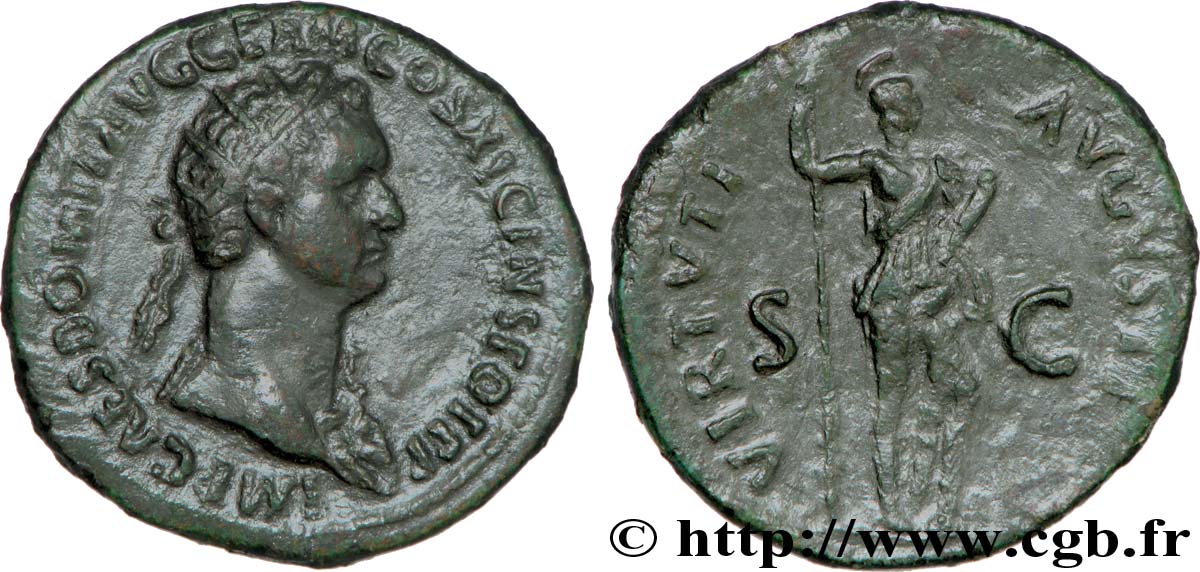 DOMITIANUS Dupondius, (MB, Æ 27) XF