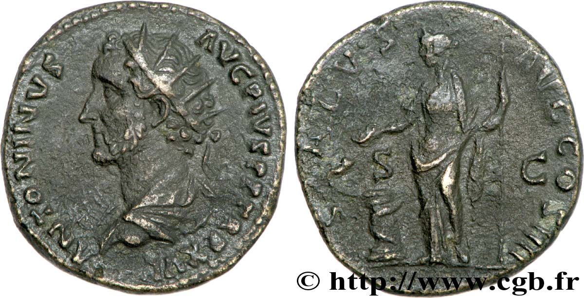 ANTONINO PIO Dupondius, (MB, Æ 24) XF