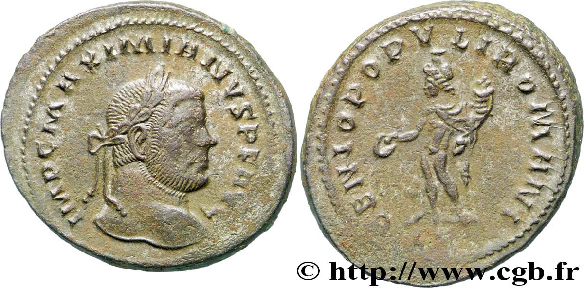 MASSIMIANO ERCOLE Follis ou nummus AU