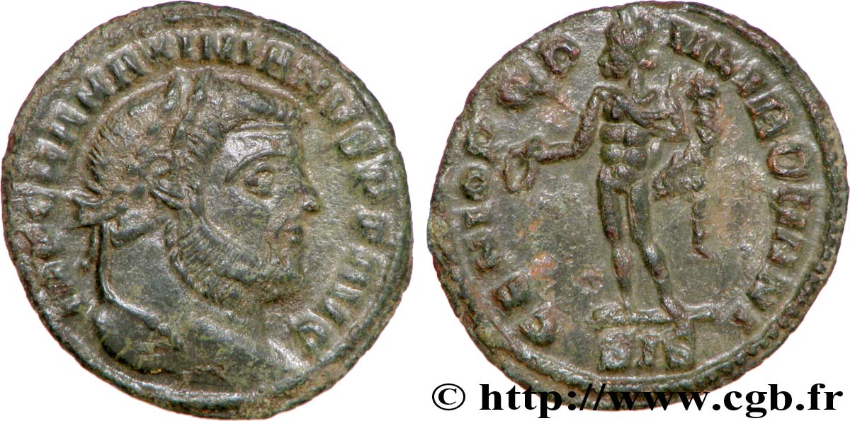 MAXIMIANUS HERCULIUS Quart de follis ou quart de nummus VZ