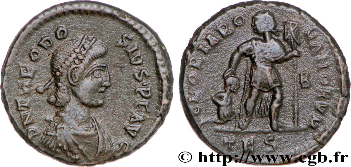 THEODOSIUS I Nummus, (PB, Æ 3) AU