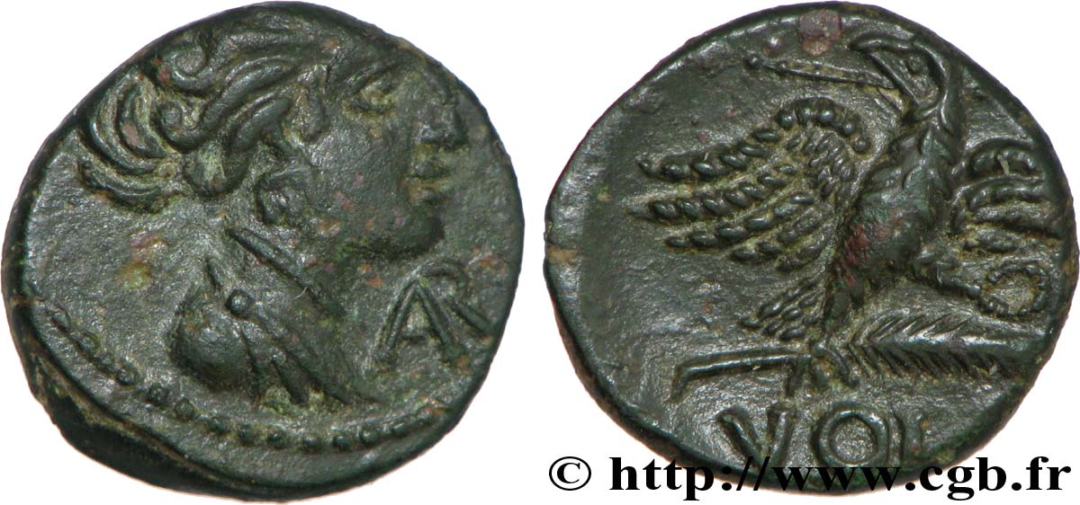 GALLIEN - SÜDWESTGALLIEN - VOLCÆ ARECOMICI (Region die Nîmes) Bronze AR / VOLC, à l aigle SS+/fST