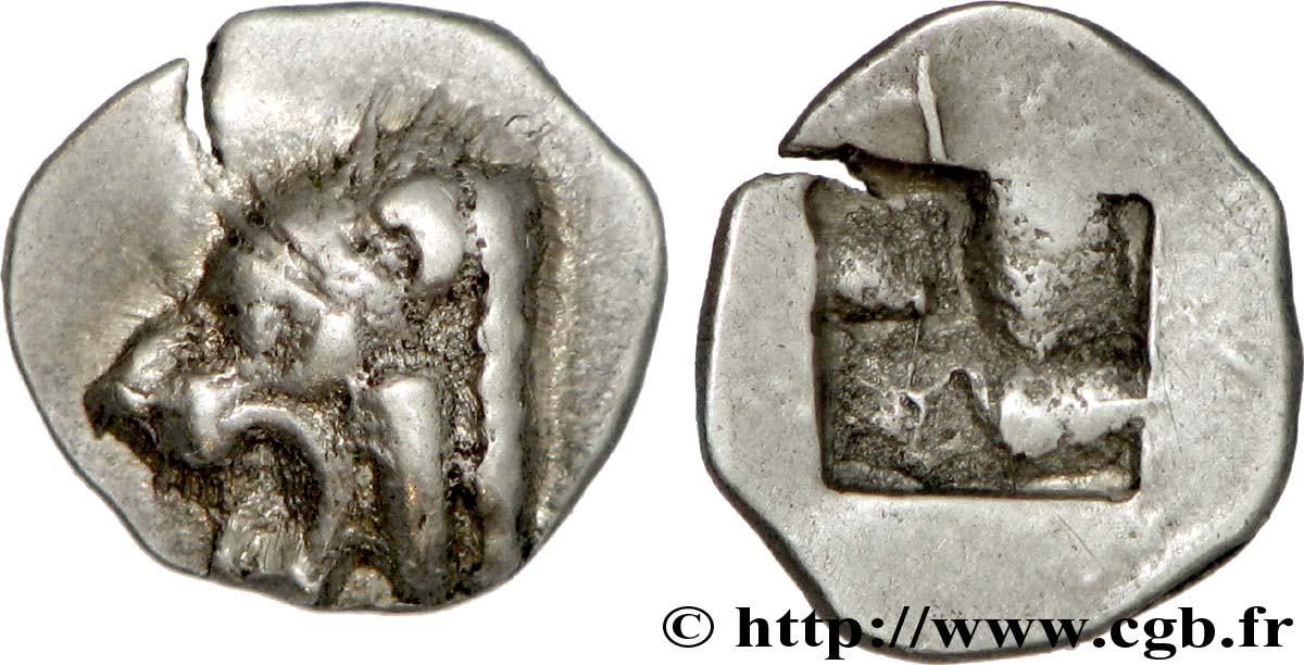 MASSALIA - MARSEILLE Hémiobole à la tête de lion, à gauche, du type du trésor d’Auriol  SUP