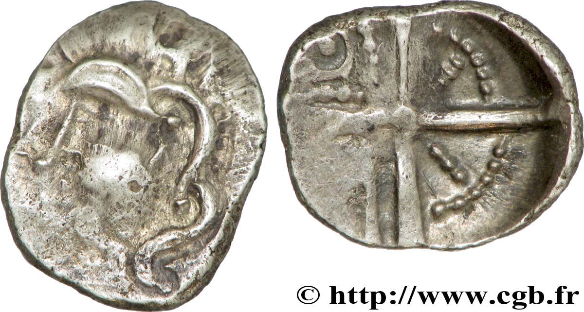 GALLIA - SUDOESTE DE LA GALLIA - PETROCORII (Región de Perigueux) Drachme  type de Belvès , S. 218 MBC+