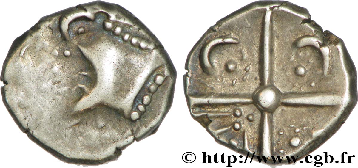 GALLIA - SOUTH WESTERN GAUL - PETROCORES / NITIOBROGES, Unspecified Drachme “au style flamboyant”, S. 177 XF/AU