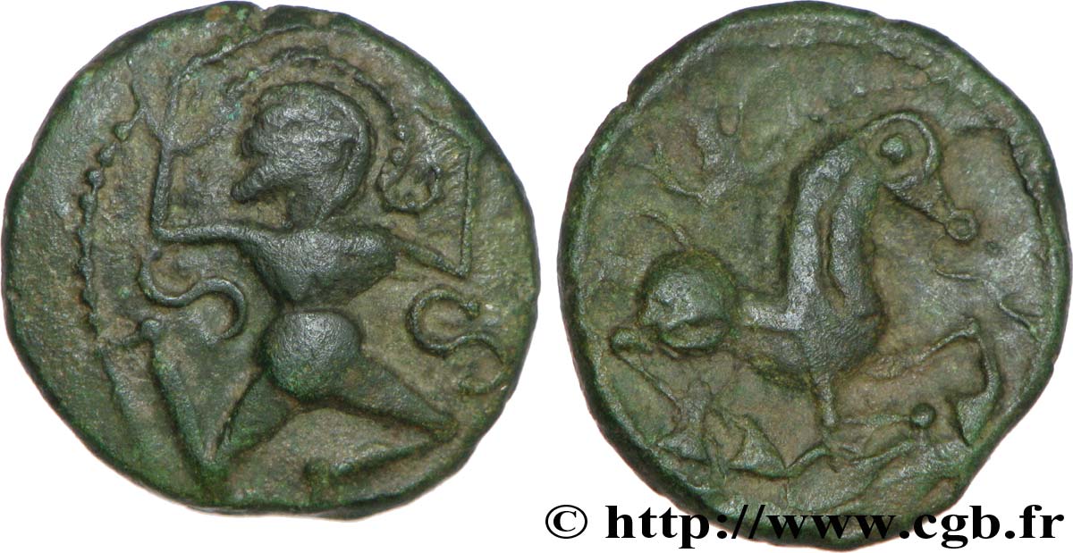 GALLIA - BELGICA - BELLOVACI (Regione di Beauvais) Bronze au personnage courant q.SPL/BB