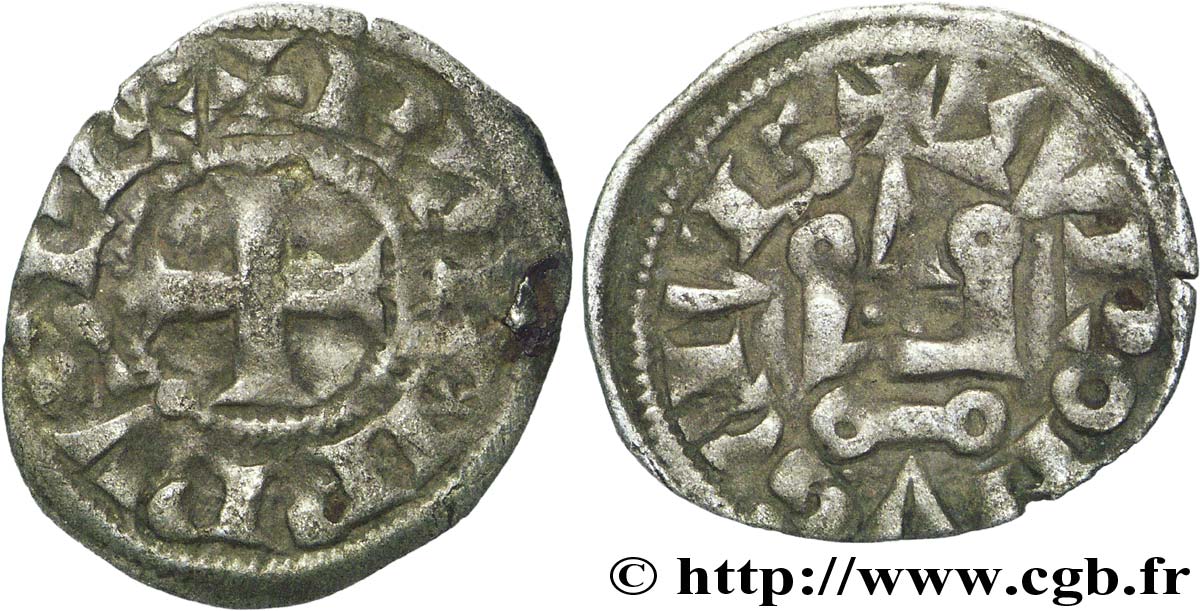 PHILIP IV  THE FAIR  Obole tournois à l O rond c. 1285-1290  VF