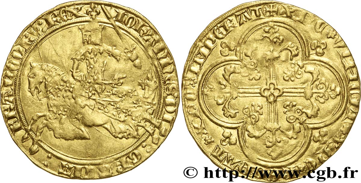 JEAN II LE BON Franc à cheval n.d.  TTB+