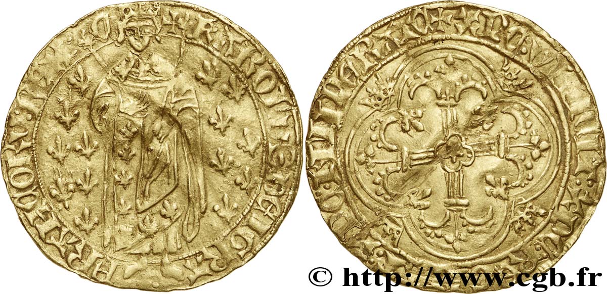 CHARLES VII LE BIEN SERVI / THE WELL-SERVED Royal d or n.d. Chinon XF