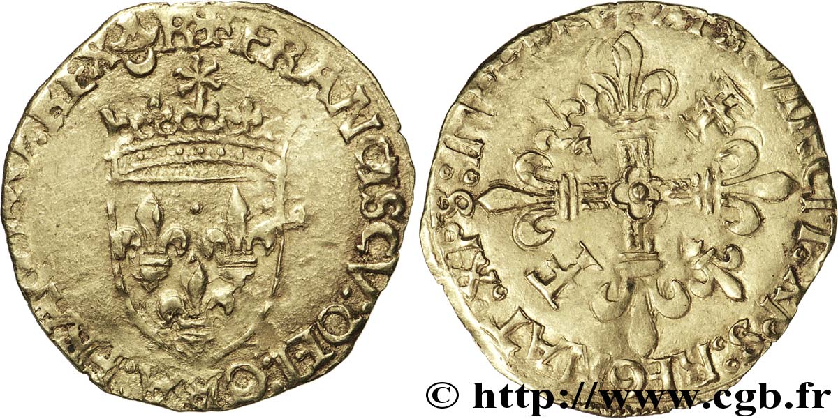 FRANCOIS I Écu d&nbsp;or au soleil, 5e type 21/07/1519 Bordeaux VF