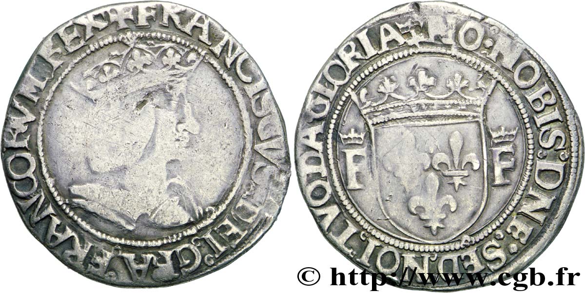FRANÇOIS IER LE RESTAURATEUR DES LETTRES Teston, 13e type n.d. Lyon TB/TB+
