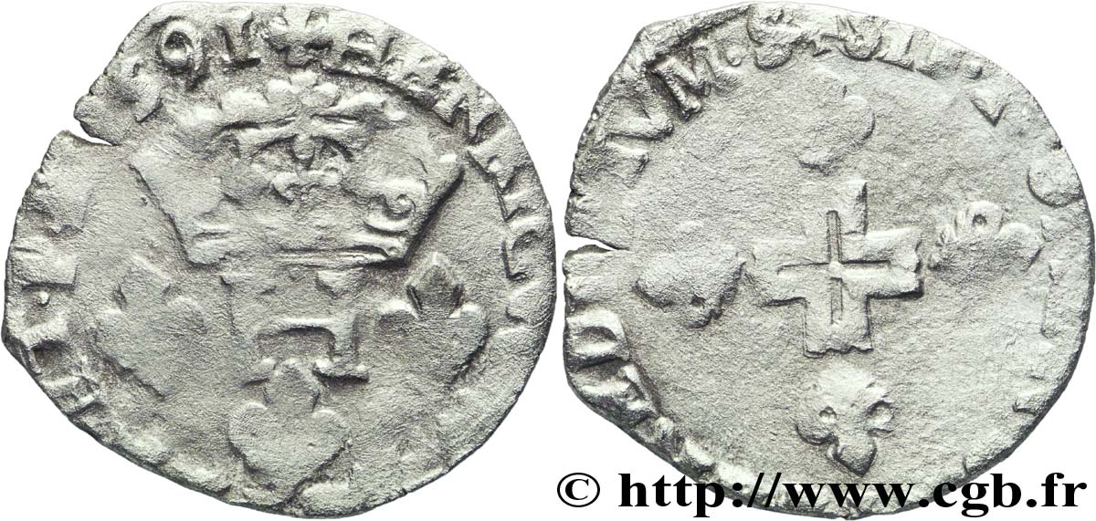 LIGUE. COINAGE AT THE NAME OF HENRY III Double sol parisis, 2e type 1591 Arles, Aubenas ou Le Puy MB