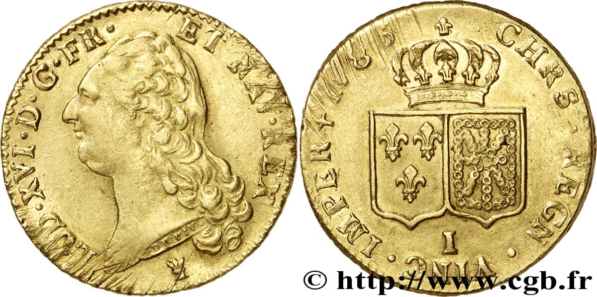 LOUIS XVI Double louis d’or aux écus accolés 1786 Limoges TB+/TTB