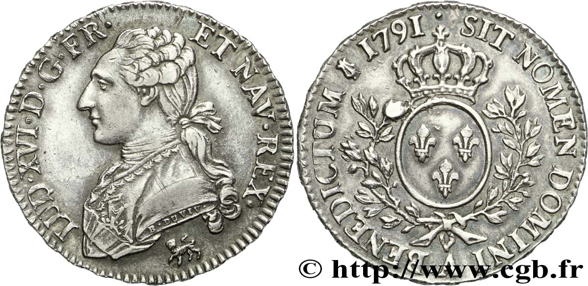 LOUIS XVI Demi-écu dit  aux branches d olivier  1791 Paris q.SPL/SPL