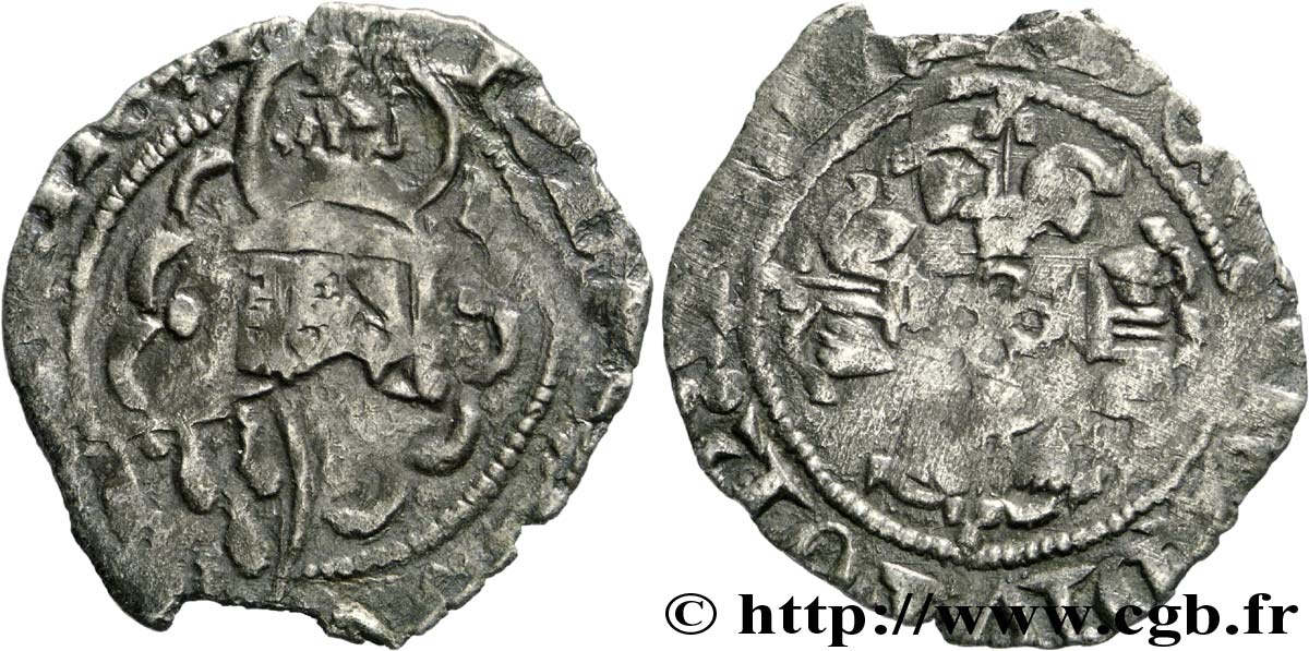 DUCHY OF BRITTANY - JEAN IV OF MONTFORT Demi-gros, 1er type MB/q.MB