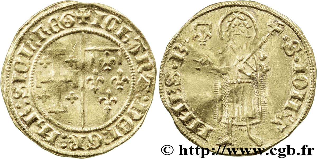PROVENCE - COUNTY OF PROVENCE - JEANNE OF NAPOLY Florin d or à la chambre SS