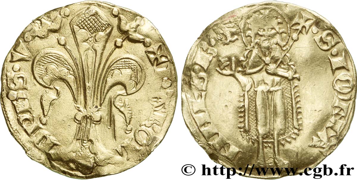DAUPHINE - DAUPHINS OF VIENNOIS - CHARLES V Florin d or BC+