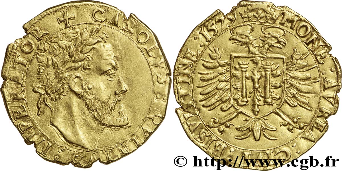 TOWN OF BESANCON - COINAGE STRUCK AT THE NAME OF CHARLES V Pistole q.SPL/SPL