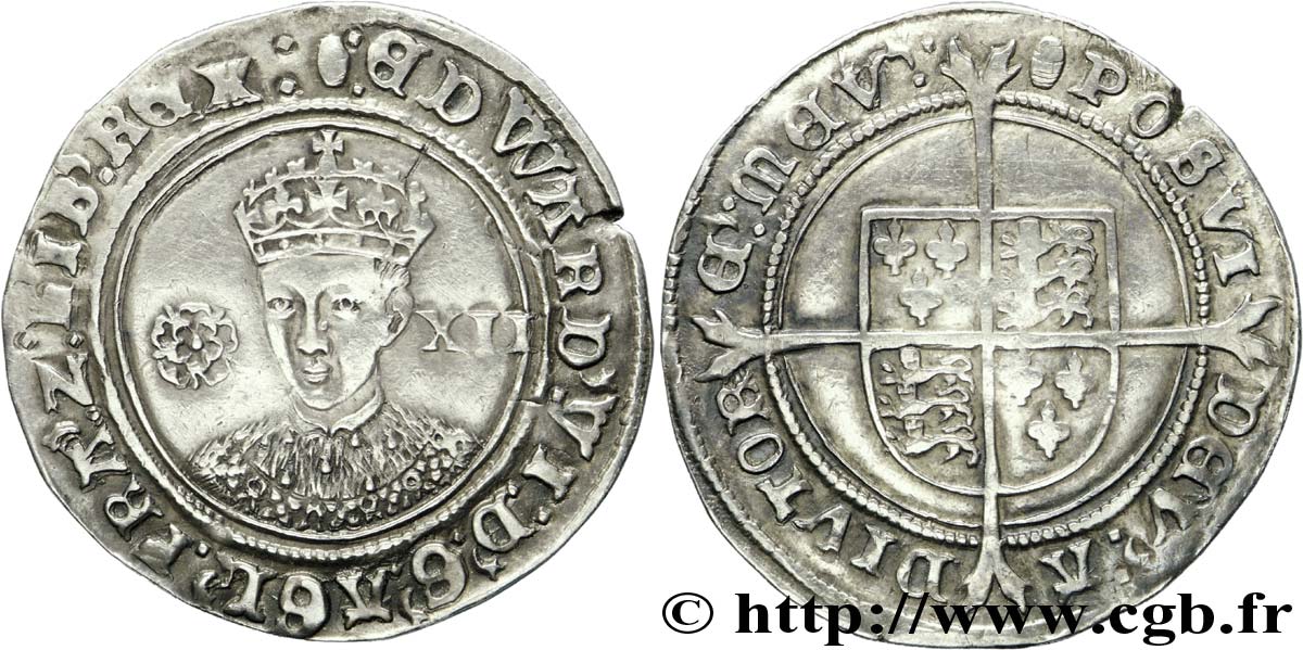 KINGDOM OF ENGLAND - EDWARD VI Shilling n.d.  fVZ